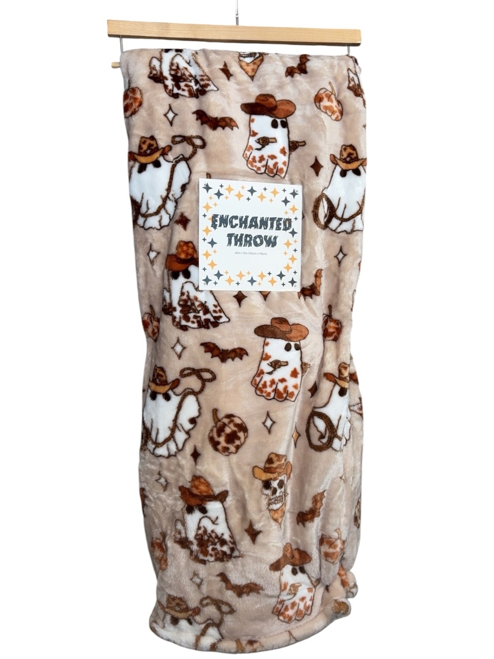 Halloween cowboy ghost blanket